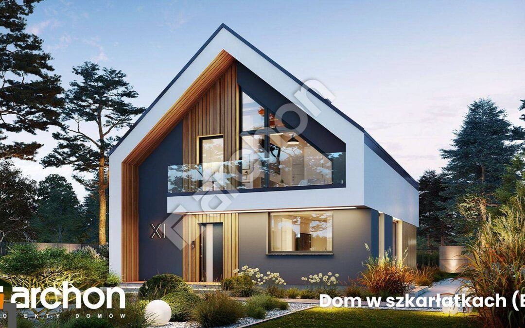 Minimalistyczna bryła, maksymalna funkcjonalność ~135 m² – poznaj ten projekt domu na wąską działkę